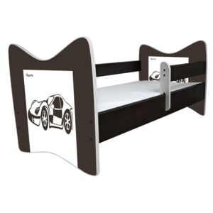 Dětská postel DELUXE - HNĚDÉ AUTO 140x70 cm + matrace ZDARMA!