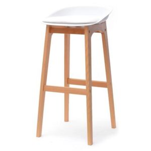 Barová židlička REGOLA bílá-buk