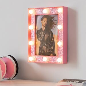 LED fotorámeček s glitry na 1 fotografii - růžový