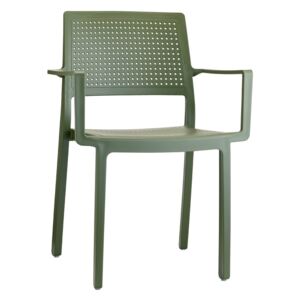 Židle Emi s područkami zelená