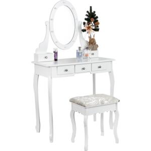 Aga Toaletní stolek se zrcadlem + taburetem