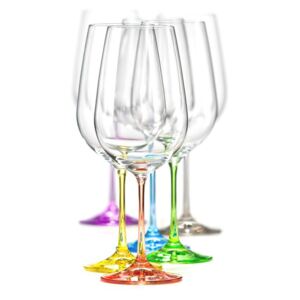 Crystalex Sklenice Crystal na víno Viola Rainbow 350ml 6ks