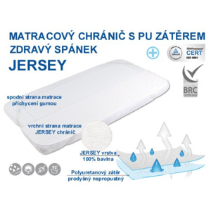 Domácí pohoda Jersey matracový chránič s PU - nepropustný a prodyšný 200x220 cm