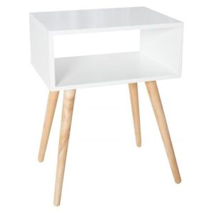 Noční stolek Norim 55 cm, bílá/dub