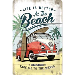Nostalgic Art Plechová cedule: VW Life is Better at the Beach - 30x20 cm