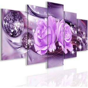 InSmile ® Abstraktní obraz růže Purple Velikost (šířka x výška): 200x100 cm