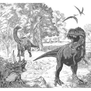 Vliesová obrazová tapeta Dinosauři, 111396, Dino Sketch 300 x 280 cm, Kids@Home 6, Graham & Brown , rozměry 3 x 2,8 m