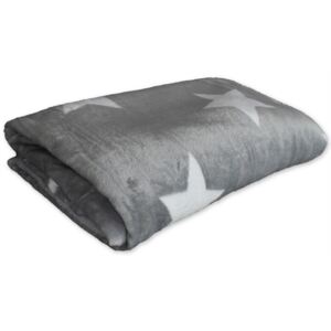 Homeville deka mikroplyš 150x200 cm hvězdičky šedá