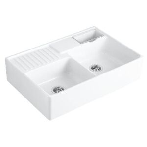 Villeroy & Boch Dřezy - Keramický dřez 895x630 mm s odtokem, CeramicPlus, alpská bílá 632392R1