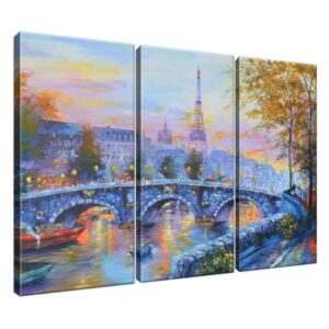 Obraz na plátně Na mostě v Paříži 90x60cm 3536A_3J