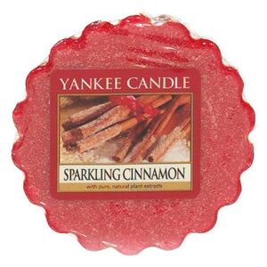 Yankee Candle - vonný vosk Sparkling Cinnamon 22g (Třpytivá skořice. Sváteční plamínek… Kořeněná horká vůně skutečné skořicové tyčinky a hřebíčku.)