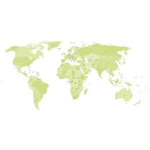 Magnetická mapa Světa, ilustrovaná, zelená (samolepící feretická fólie) 89 x 66 cm