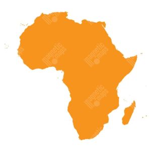 Magnetická mapa Afriky, ilustrovaná, oranžová (samolepící feretická fólie) 66 x 70 cm