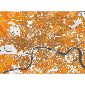 Magnetická mapa Londýna, ilustrovaná, barevná (samolepící feretická fólie) 91 x 66 cm