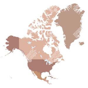 Magnetická mapa Severní Ameriky, ilustrovaná, béžová (samolepící feretická fólie) 66 x 66 cm