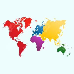 Magnetická mapa Světa, ilustrovaná, barevná (samolepící feretická fólie) 103 x 66 cm