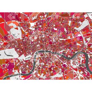 Magnetická mapa Londýna, ilustrovaná, barevná (samolepící feretická fólie) 91 x 66 cm