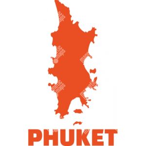 Magnetická mapa Phuketu, ilustrovaná, oranžová (samolepící feretická fólie) 66 x 108 cm