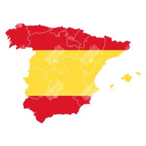 Magnetická mapa Španělska, ilustrovaná, barevná (samolepící feretická fólie) 83 x 66 cm
