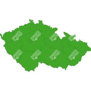 Magnetická mapa České republiky, ilustrovaná, zelená (samolepící feretická fólie) 115 x 66 cm