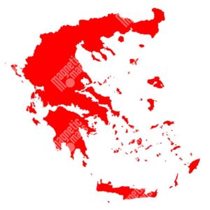 Magnetická mapa Řecka, ilustrovaná, červená (samolepící feretická fólie) 83 x 66 cm