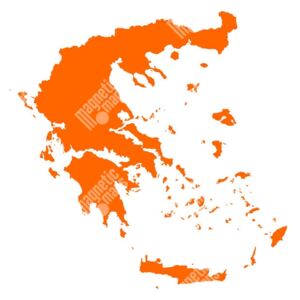 Magnetická mapa Řecka, ilustrovaná, oranžová (samolepící feretická fólie) 83 x 66 cm