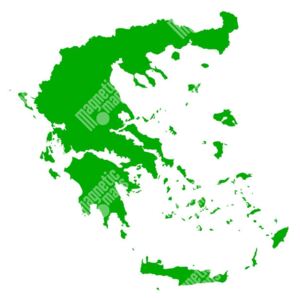 Magnetická mapa Řecka, ilustrovaná, zelená (samolepící feretická fólie) 83 x 66 cm