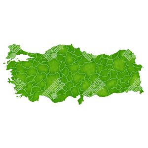Magnetická mapa Turecka, ilustrovaná, zelená (samolepící feretická fólie) 66 x 66 cm