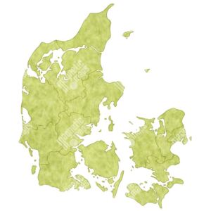 Magnetická mapa Dánska, ilustrovaná, zelená (samolepící feretická fólie) 66 x 67 cm