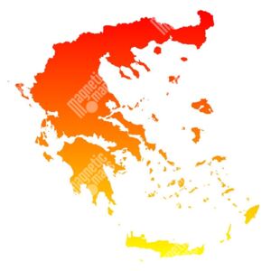 Magnetická mapa Řecka, ilustrovaná, oranžová (samolepící feretická fólie) 83 x 66 cm
