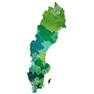 Magnetická mapa Švédska, ilustrovaná, zelená (samolepící feretická fólie) 67 x 66 cm