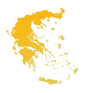 Magnetická mapa Řecka, ilustrovaná, žlutá (samolepící feretická fólie) 72 x 66 cm