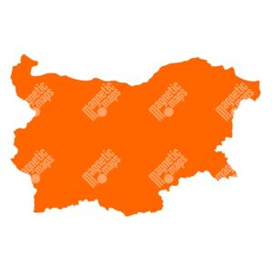Magnetická mapa Bulharska, ilustrovaná, oranžová (samolepící feretická fólie) 83 x 66 cm