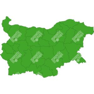 Magnetická mapa Bulharska, administrativní, zelená (samolepící feretická fólie) 101 x 66 cm