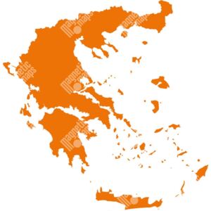 Magnetická mapa Řecka, ilustrovaná, oranžová (samolepící feretická fólie) 66 x 69 cm