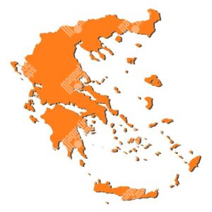 Magnetická mapa Řecka, ilustrovaná, oranžová (samolepící feretická fólie) 66 x 68 cm
