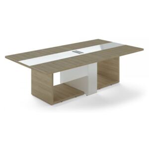Jednací stůl Trevix 260 x 140 cm dub pískový / bílá
