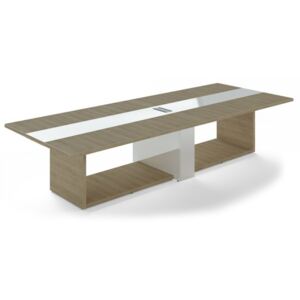 Jednací stůl Trevix 360 x 140 cm dub pískový / bílá