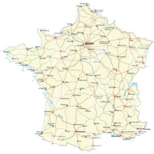 Magnetická mapa Francie, ilustrovaná, barevná (samolepící feretická fólie) 68 x 66 cm