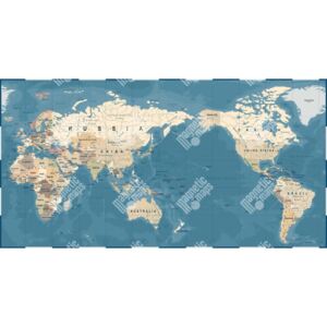Magnetická mapa Světa, vintage, retro (samolepící feretická fólie) 128 x 66 cm