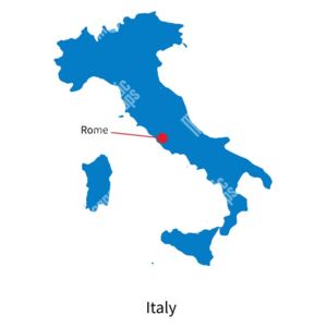 Magnetická mapa Itálie, ilustrovaná, modrá (samolepící feretická fólie) 66 x 66 cm
