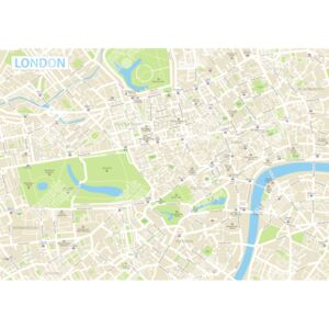 Magnetická mapa Londýna, detailní, s popisky (samolepící feretická fólie) 94 x 66 cm