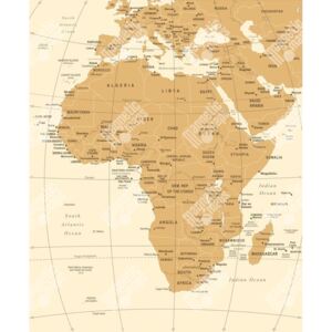 Magnetická mapa Afriky, vintage, hnědá (samolepící feretická fólie) 66 x 81 cm