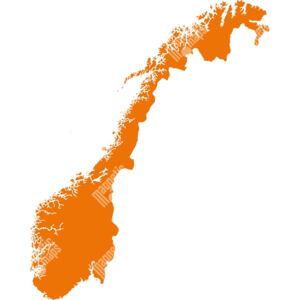 Magnetická mapa Norska, ilustrovaná, oranžová (samolepící feretická fólie) 66 x 83 cm