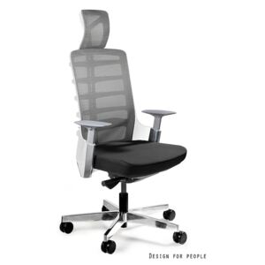UNIQUE Kancelářská židle SPINELLY, bílá/šedá