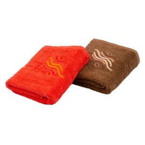 Vesna | Set ručníků 50x100 cm STELA červená a hnědá