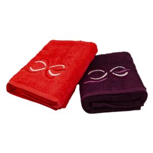 Vesna | Set ručníků 50x100 cm Darina červený a bordó