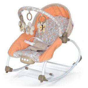 BABY MIX Lehátko pro kojence s vibrací a hudbou - Motýlci - oranžové