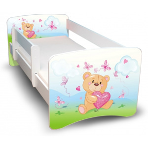 Dětská postel s bariérkou Filip - Medvídek se srdíčkem II