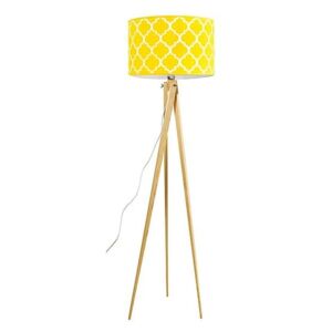 Stojací lampa LF 14, přírodní podnož, žlutá